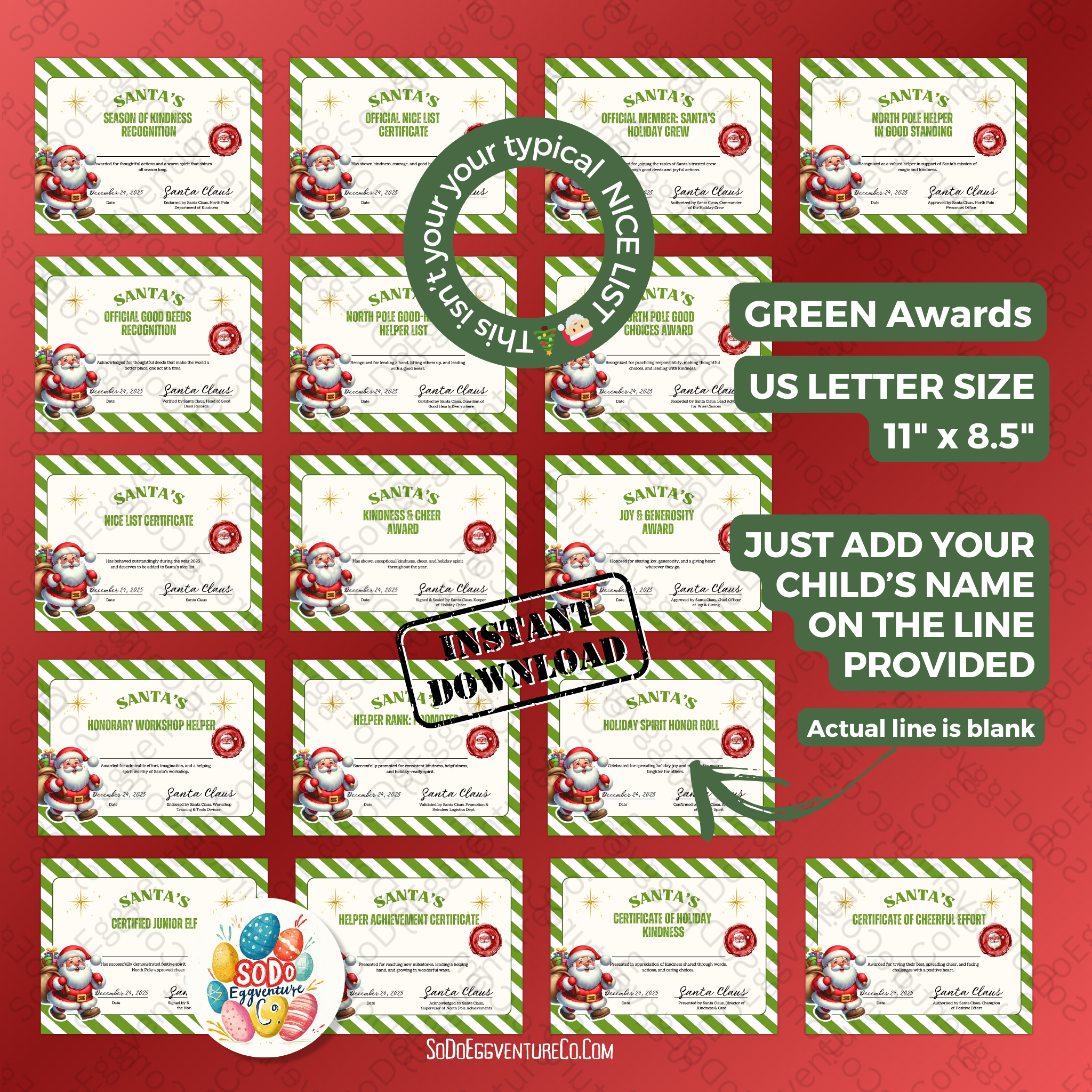 🎅 Santa’s Award Certificates – 17 Printable Christmas Good Deed Awards