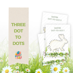 Set of three Easter-themed dot-to-dot printable worksheets for kids, fun and educational