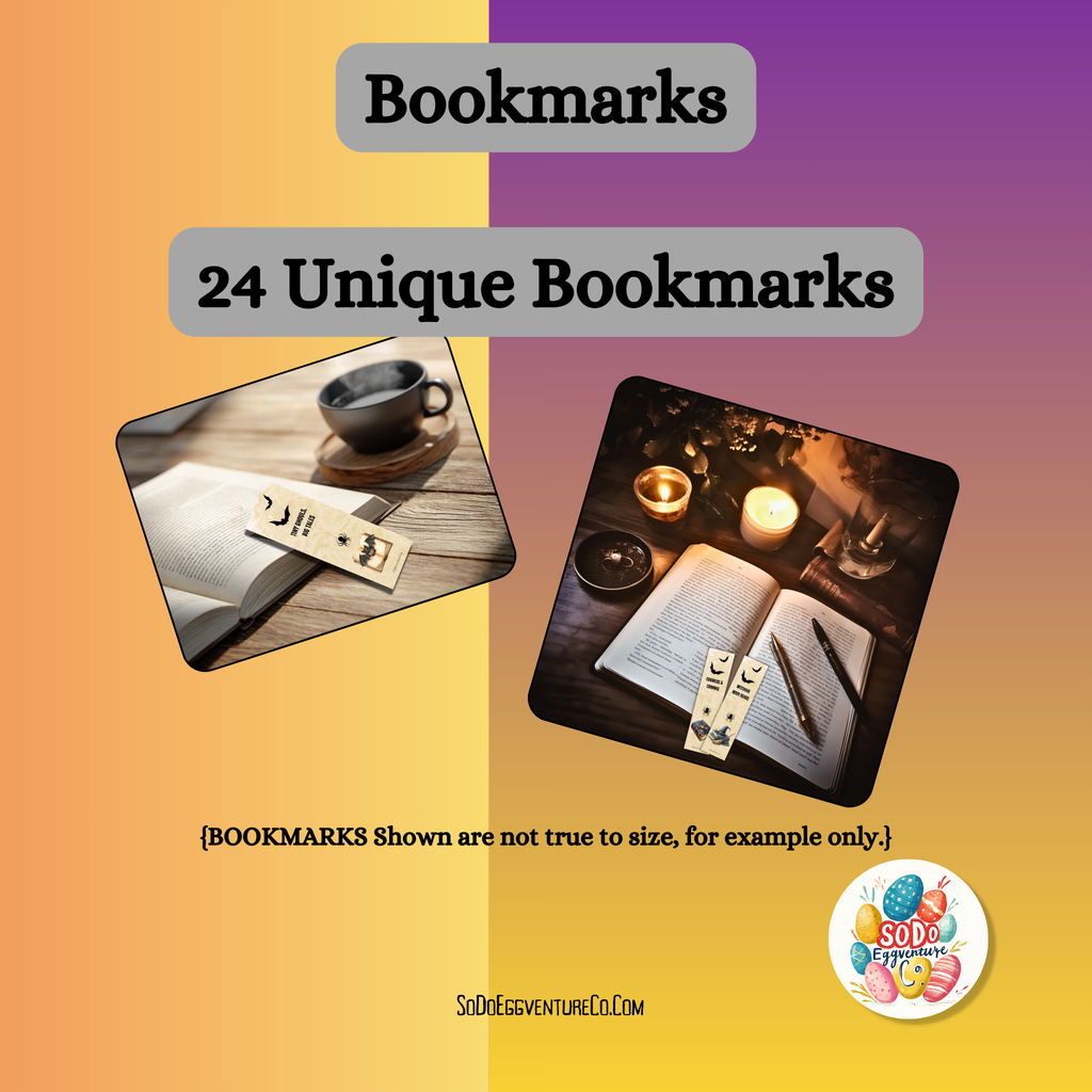 🧙24 Spooky Halloween Bookmarks (Printable) – 48 Total Designs in 2 Sizes