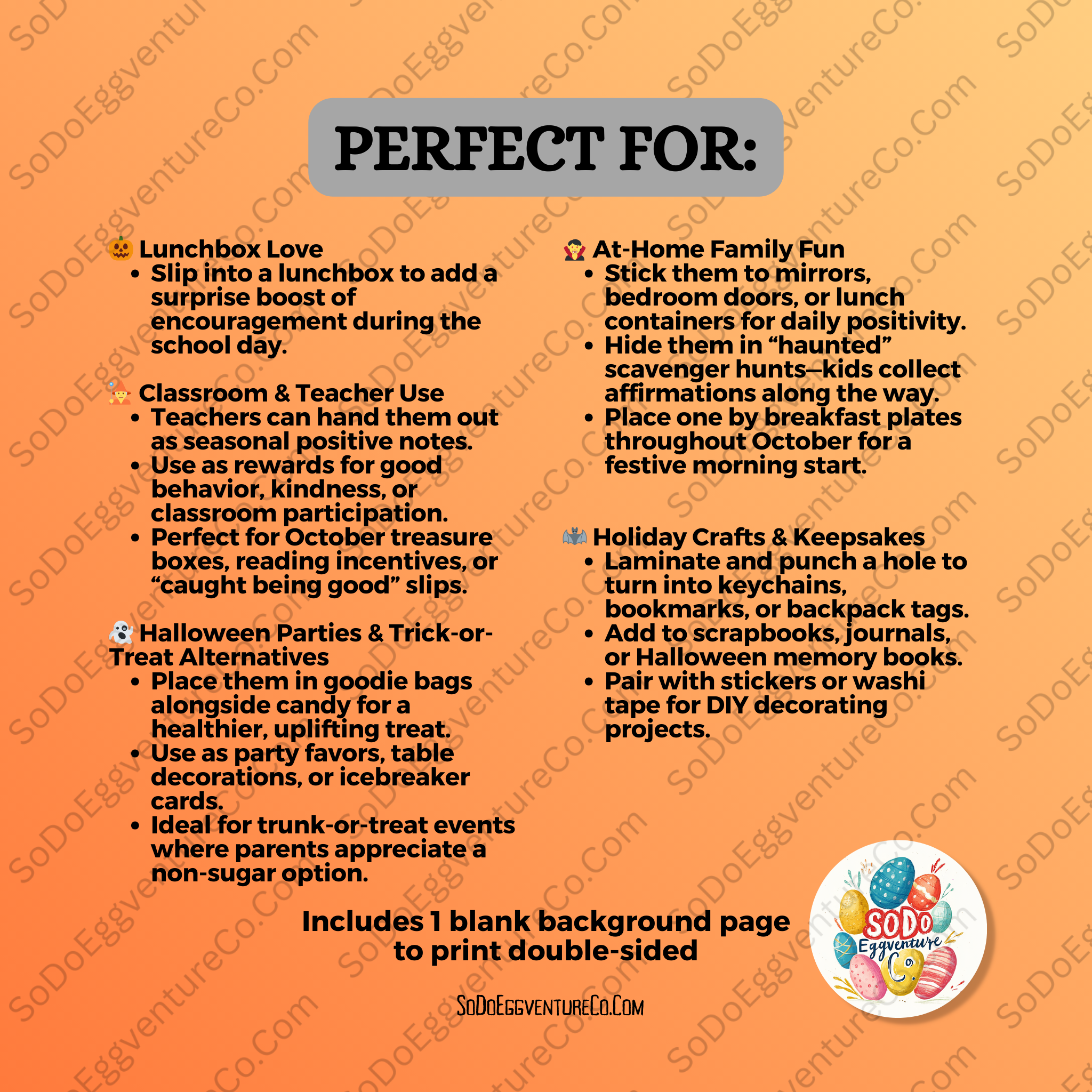 🎃 Spooky Affirmation|Lunch Cards – A Hauntingly Positive Treat!