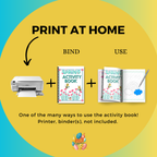 Spring Activity Book printing instructions showing print, bind, and use steps for this kids printable activity pack